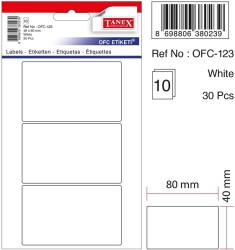 Tanex Ofis Etiketi 48x80mm Beyaz - Tanex