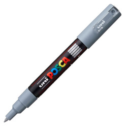 Uni PC-1M Posca Renkli Poster Markörü (0.7 mm) Gri - Uni-Ball