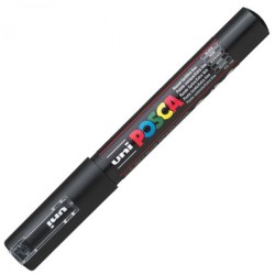 Uni PC-1M Posca Renkli Poster Markörü (0.7 mm) Siyah - Uni-Ball