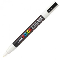 Uni PC-3M Posca Renkli Poster Markörü (0.9-1.3 mm) Beyaz - Uni-Ball