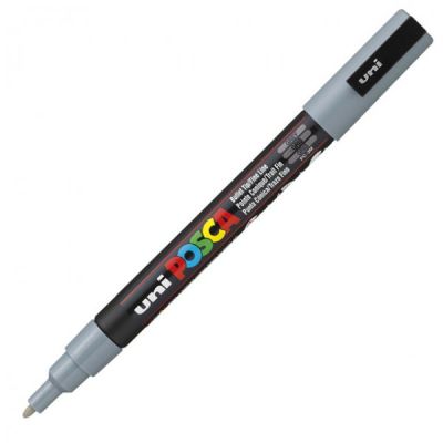 Uni PC-3M Posca Renkli Poster Markörü (0.9-1.3 mm) Gri - 1