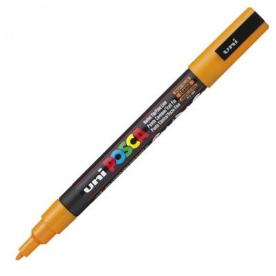 Uni PC-3M Posca Renkli Poster Markörü (0.9-1.3 mm) Parlak Sarı - 1