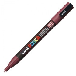 Uni PC-3M Posca Renkli Poster Markörü (0.9-1.3 mm) Şarap Kırmızısı - Uni-Ball