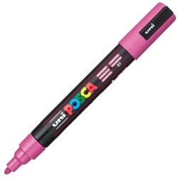 Uni PC-5M Posca Renkli Poster Markörü (1.8-2.5 mm) Ahududu - Uni-Ball