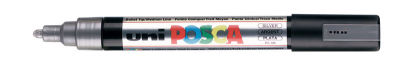 Uni PC-5M Posca Renkli Poster Markörü (1.8-2.5 mm) Gümüş - 1