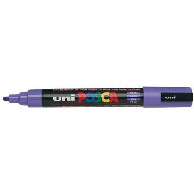 Uni PC-5M Posca Renkli Poster Markörü (1.8-2.5 mm) Lila - 1