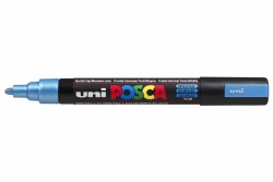 Uni PC-5M Posca Renkli Poster Markörü (1.8-2.5 mm) Metalik Mavi - Uni-Ball