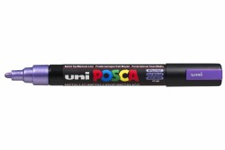Uni PC-5M Posca Renkli Poster Markörü (1.8-2.5 mm) Metalik Mor - Uni-Ball