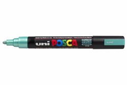 Uni PC-5M Posca Renkli Poster Markörü (1.8-2.5 mm) Metalik Yeşil - Uni-Ball