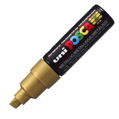 Uni Posca PC-8K Renkli Poster Markörü (0.8 mm) Altın - 1