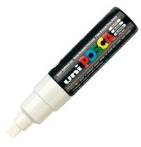 Uni Posca PC-8K Renkli Poster Markörü (0.8 mm) Beyaz - 1