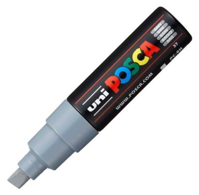 Uni Posca PC-8K Renkli Poster Markörü (0.8 mm) Gri - 1