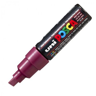 Uni Posca PC-8K Renkli Poster Markörü (0.8 mm) Şarap Kırmızısı - 1