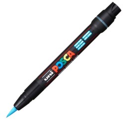 Uni Posca PCF-350 Fırça Uçlu Markör (1-10 mm) Açık Mavi - Uni-Ball