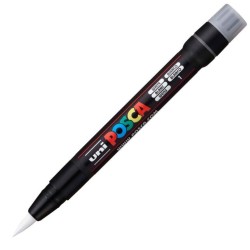 Uni Posca PCF-350 Fırça Uçlu Markör (1-10 mm) Beyaz - Uni-Ball