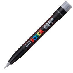 Uni Posca PCF-350 Fırça Uçlu Markör (1-10 mm) Gümüş - Uni-Ball