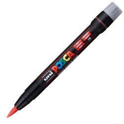 Uni Posca PCF-350 Fırça Uçlu Markör (1-10 mm) Kırmızı - Uni-Ball