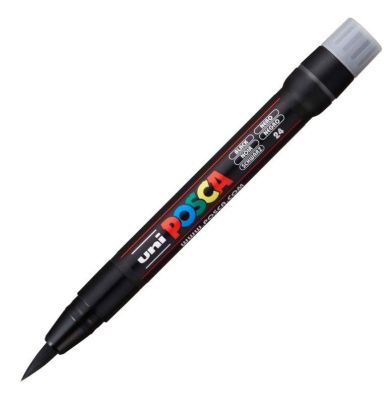 Uni Posca PCF-350 Fırça Uçlu Markör (1-10 mm) Siyah - 1