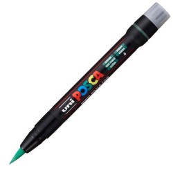 Uni Posca PCF-350 Fırça Uçlu Markör (1-10 mm) Yeşil - Uni-Ball