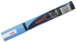 Uni PWE-5M Chalk Su Bazlı Siyah Tahta Markörü (1.8-2.5mm) Açık Mavi - Uni-Ball