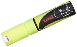 Uni PWE-8K Chalk Su Bazlı Siyah Tahta Markörü (8.0mm) F.Sarı - Uni-Ball