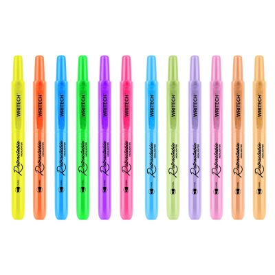 Wrıtech W-805S Basmalı Fosforlu Kalem 12 Renk – ( 6 Neon Renk – 6 Pastel Renk ) - 1