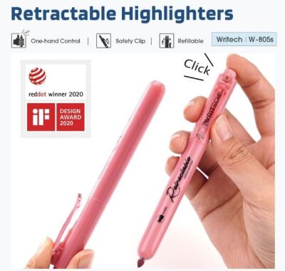 Wrıtech W-805S Basmalı Fosforlu Kalem Pastel Koyu Turuncu - 3
